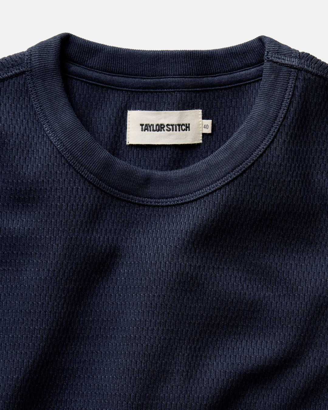 The Organic Cotton Crew in Dark Navy Waffle