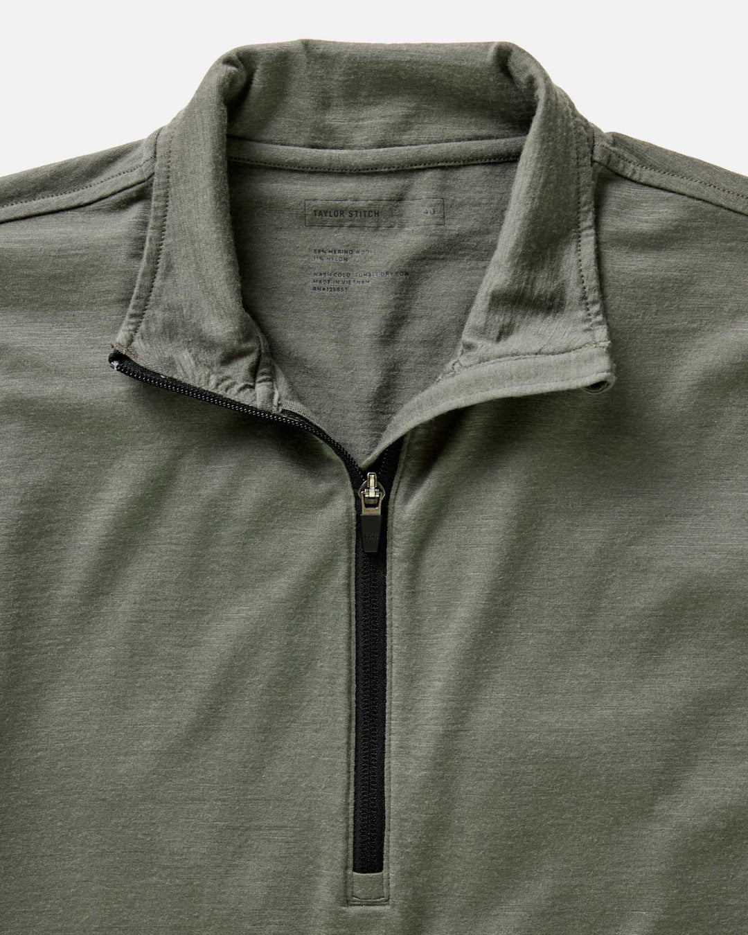 The Ridgeline Merino Half Zip in Field Olive