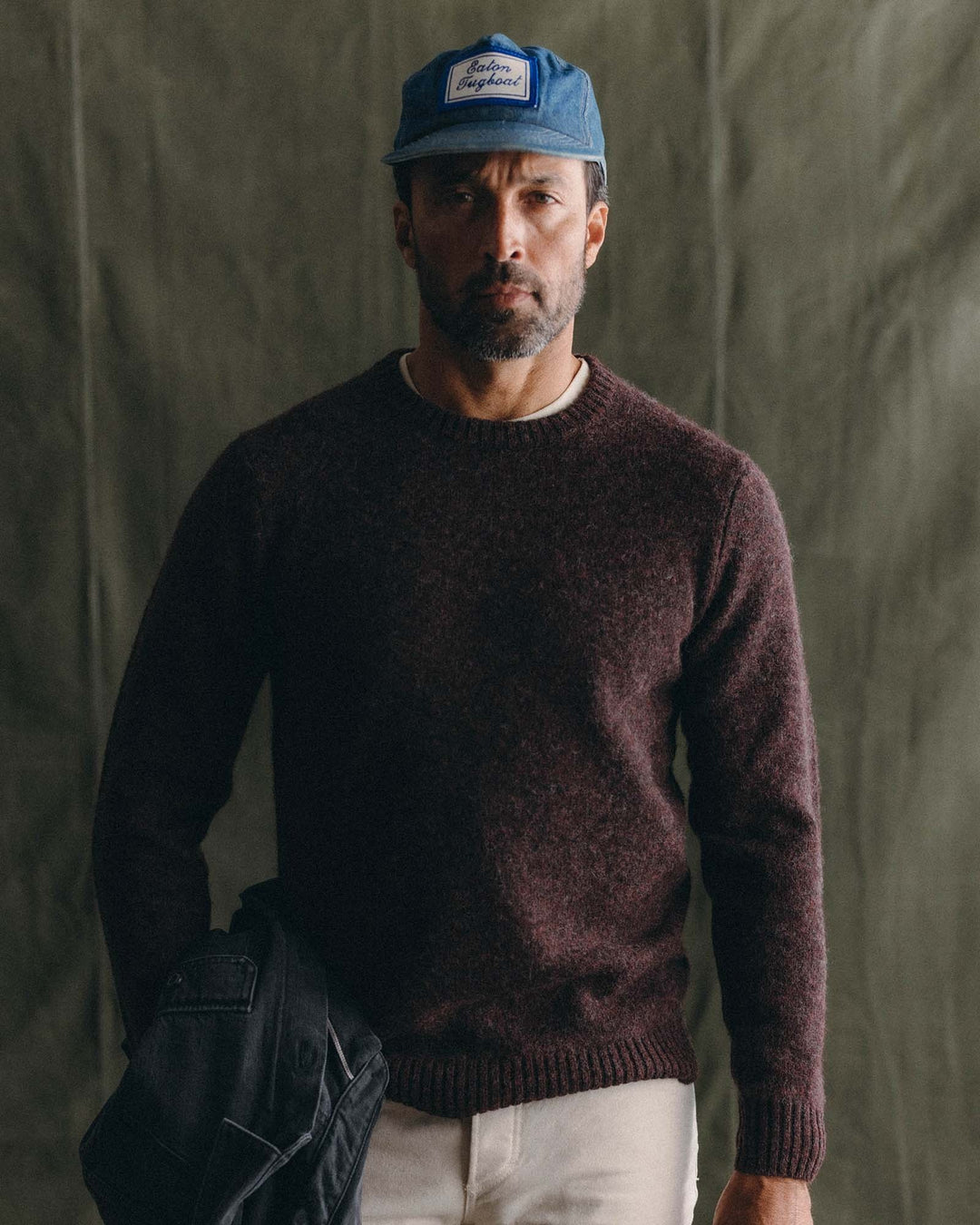 The Eastmoor Sweater in Heather Port Wool