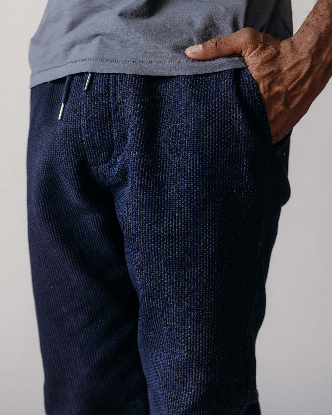 The Apres Pant in Rinsed Indigo Sashiko