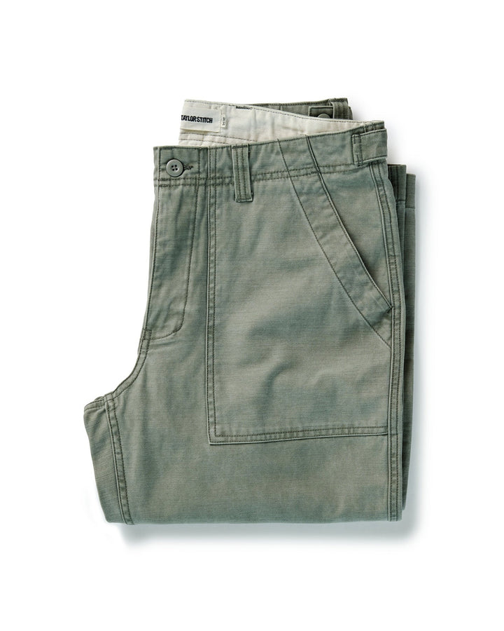 The Surplus Pant in Field Olive Reverse Sateen