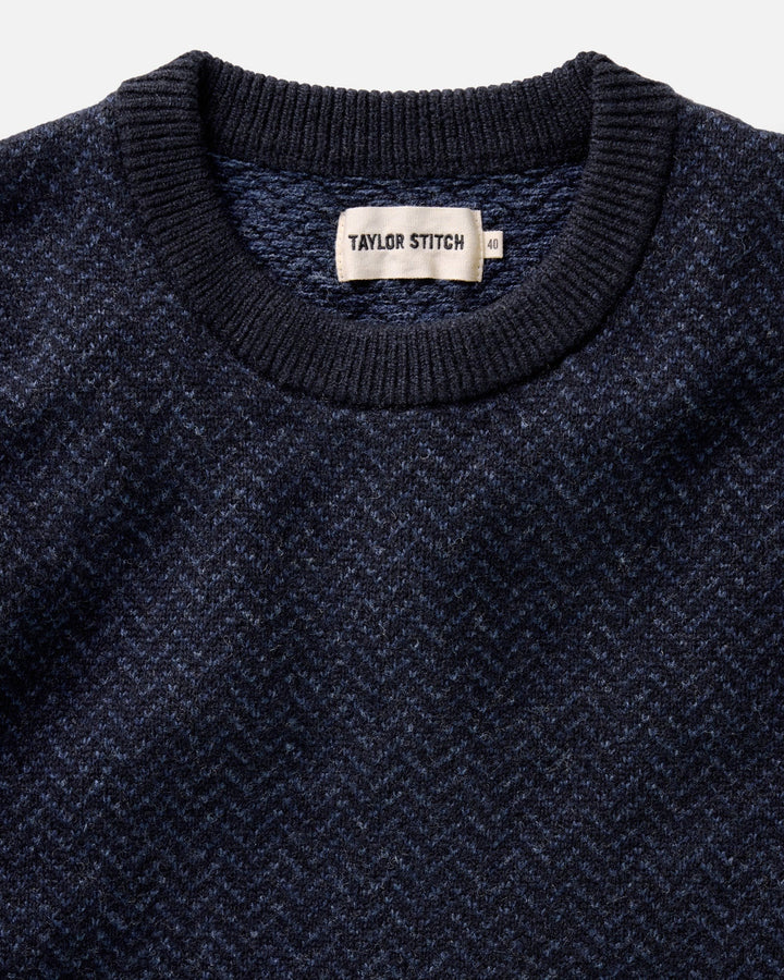 The Eddy Crew in Heather Marine Herringbone