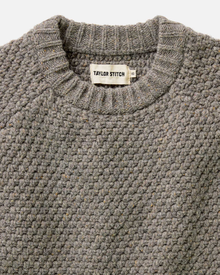 The Fisherman Sweater in Taupe Merino