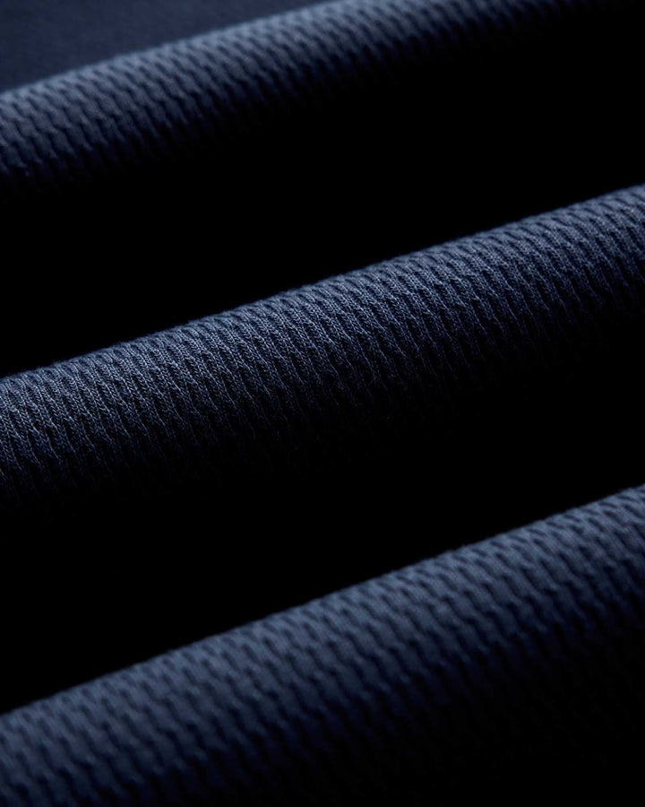 The Organic Cotton Crew in Dark Navy Waffle