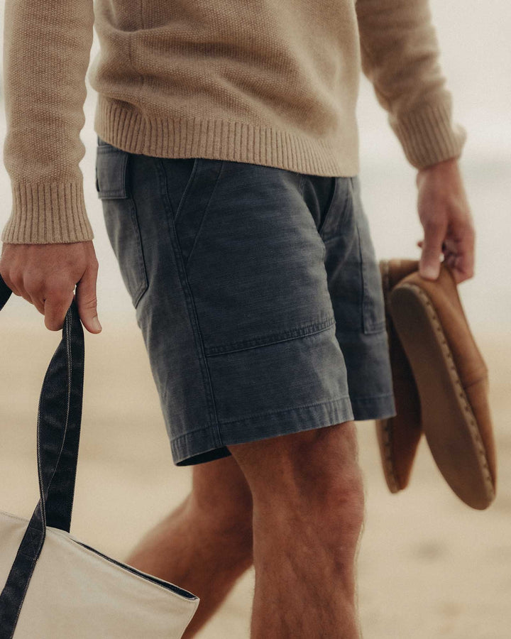 The Surplus Short in Navy Reverse Sateen