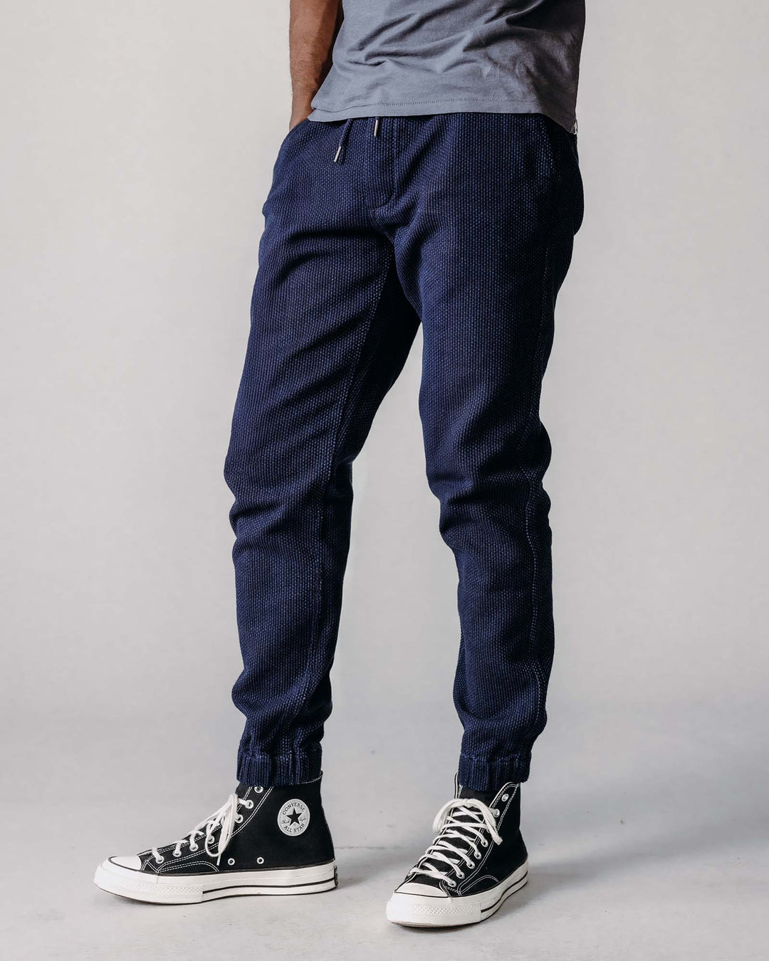 The Apres Pant in Rinsed Indigo Sashiko