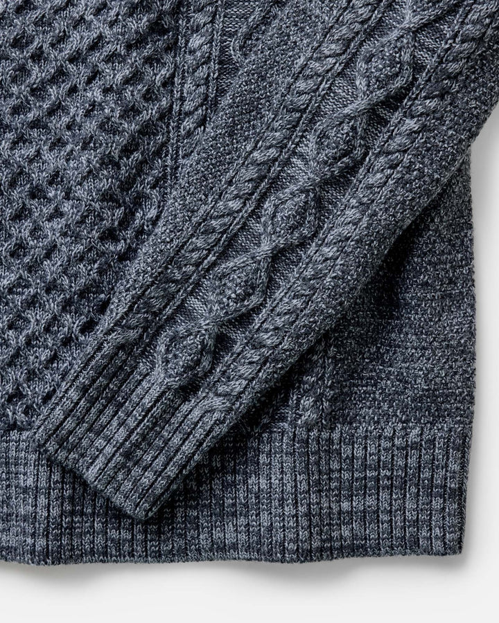 The Orr Sweater in Marled Marine Merino