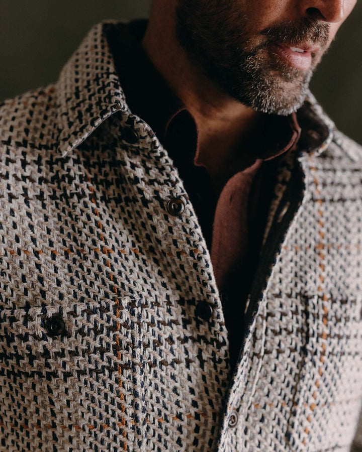 The Cutter Overshirt in Stone Plaid