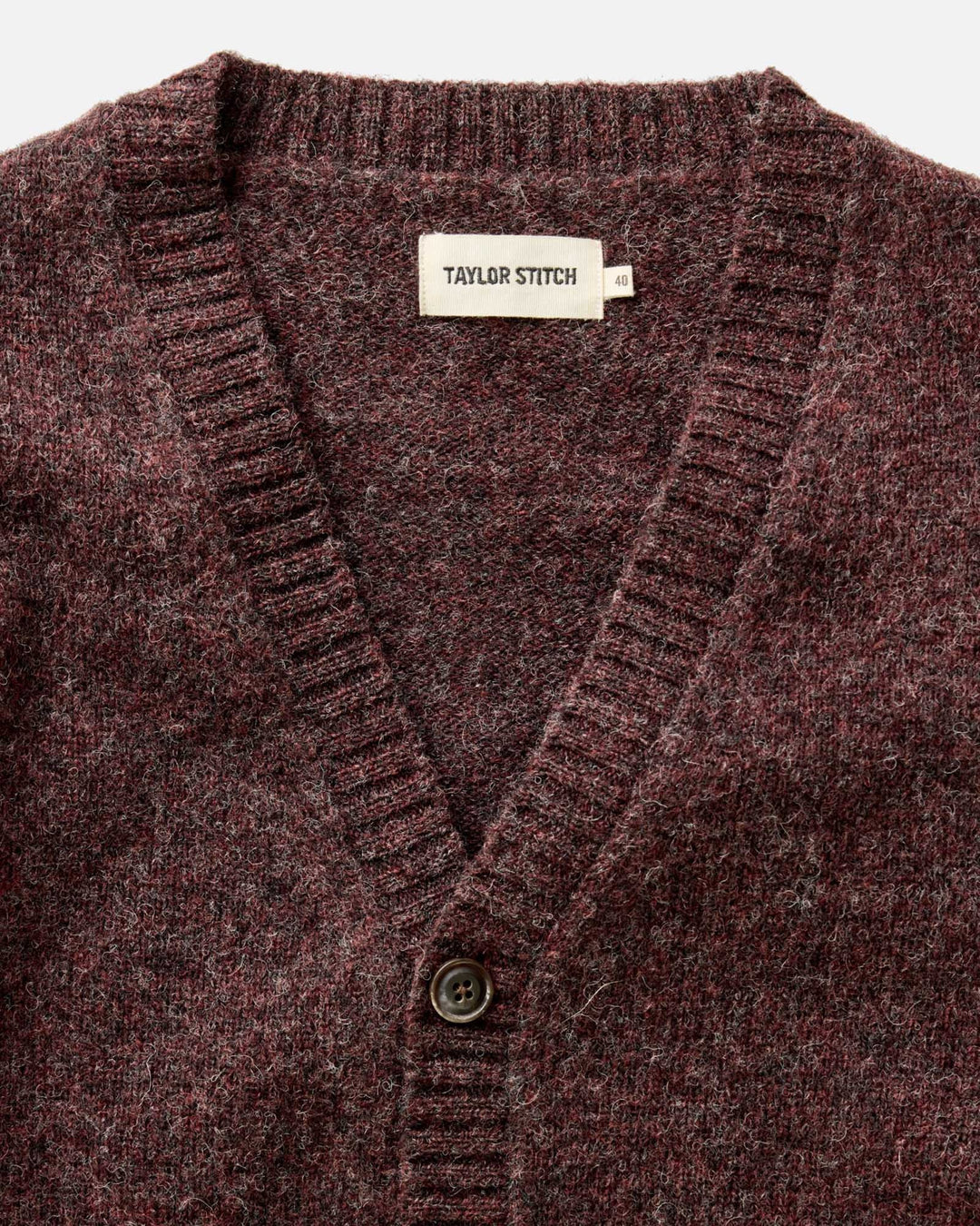 The Eastmoor Cardigan in Heather Port Wool