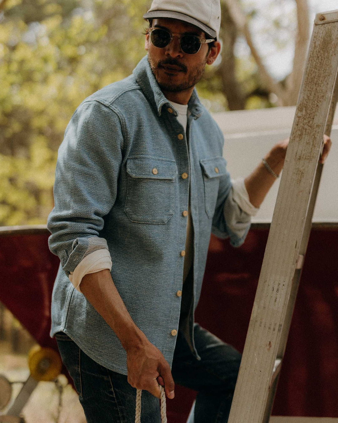 The Division Shirt in Washed Indigo