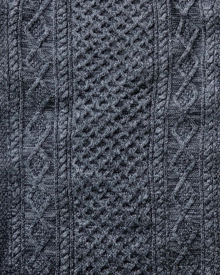 The Orr Sweater in Marled Marine Merino