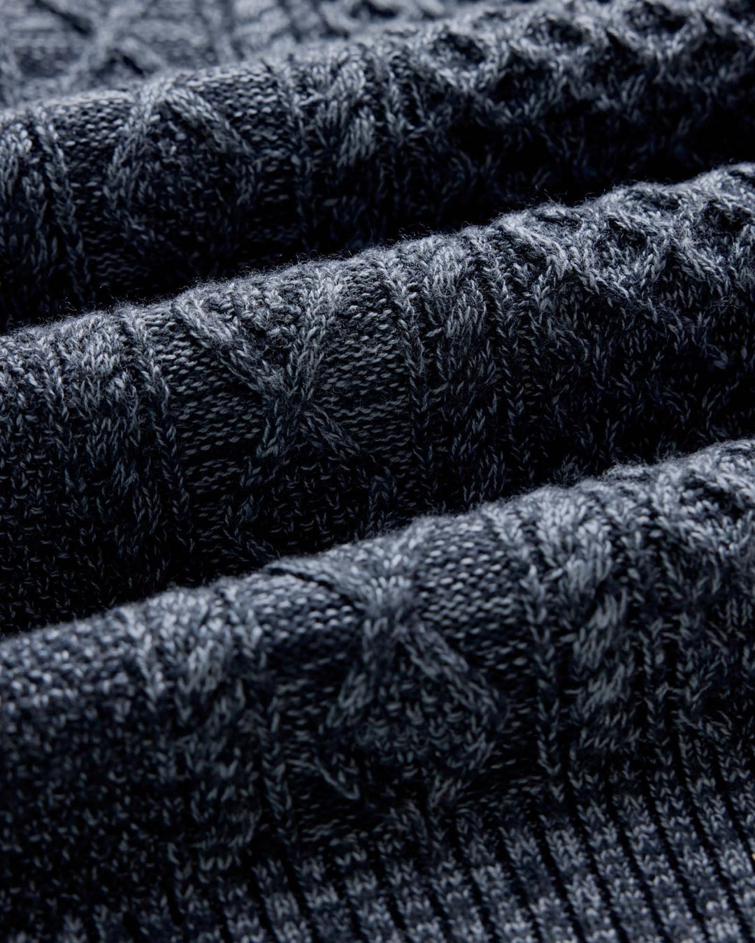 The Orr Sweater in Marled Marine Merino