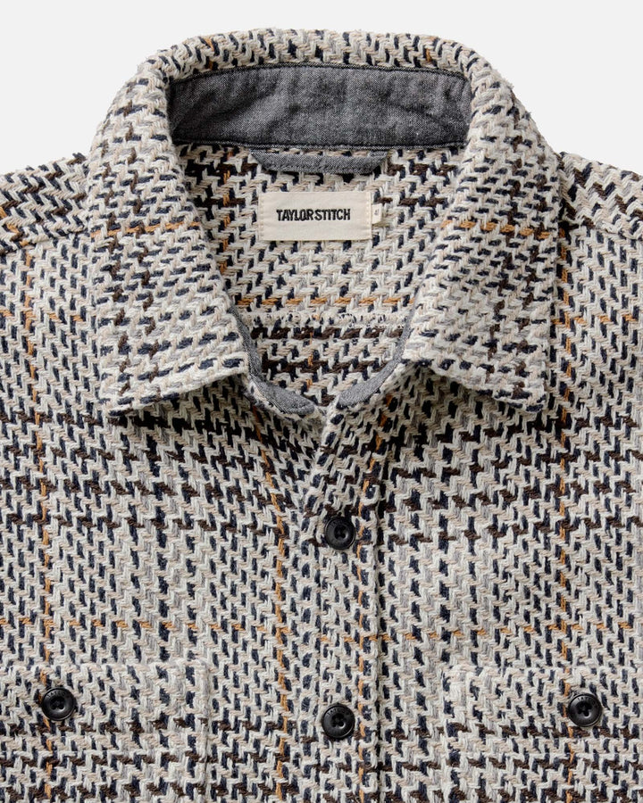The Cutter Overshirt in Stone Plaid