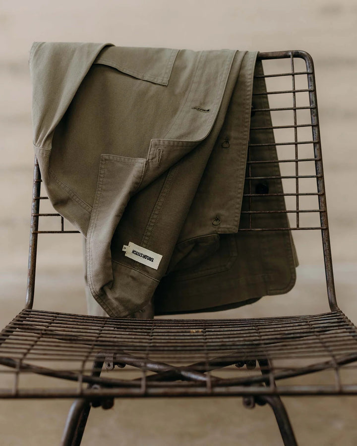 The Ojai Jacket in Organic Smoked Olive Foundation Twill