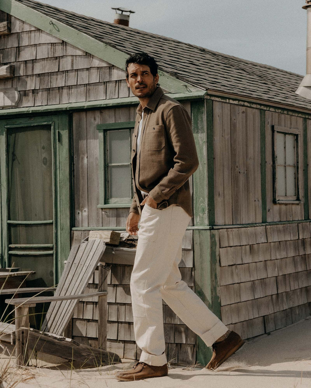 The Utility Shirt in Cypress Sashiko