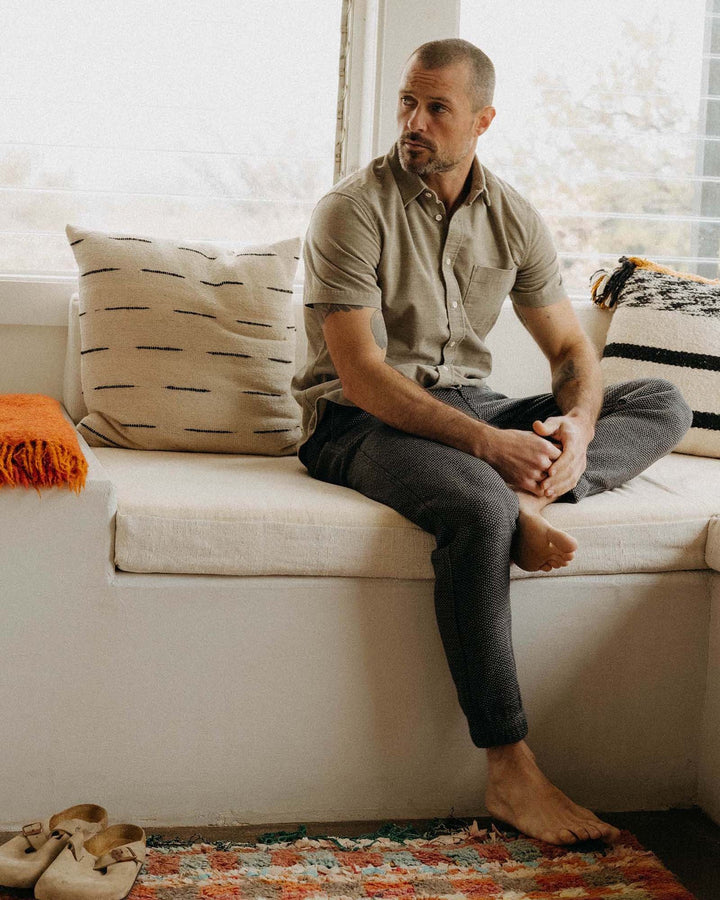 The Apres Pant in Charcoal Sashiko