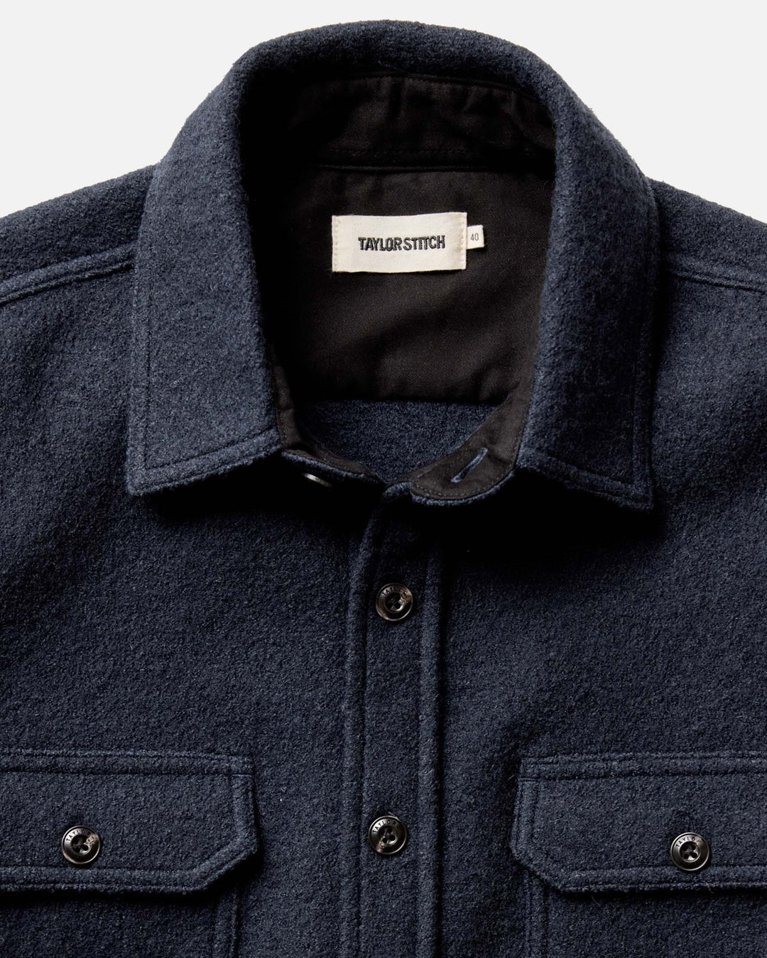 The Connor Overshirt in Dark Navy Boucle