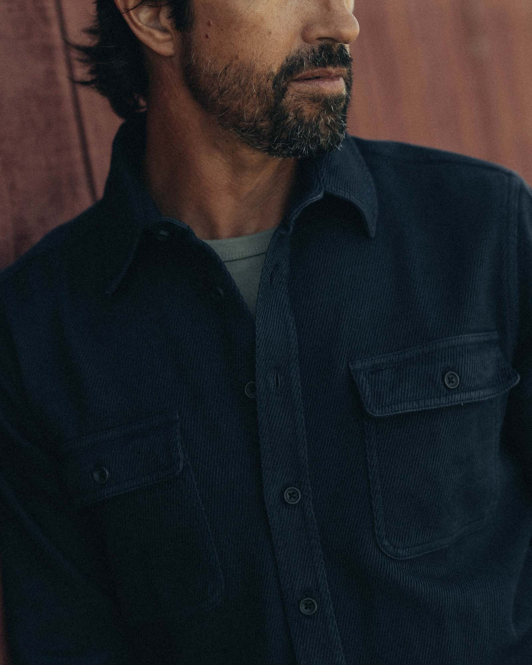 The Ledge Shirt in Dark Navy Twill