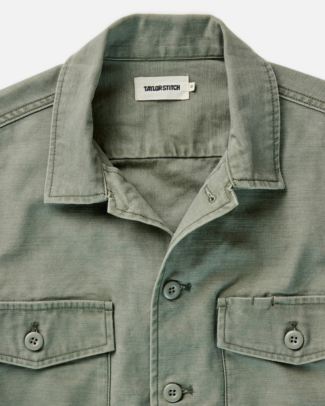 The Surplus Shirt in Field Olive Reverse Sateen