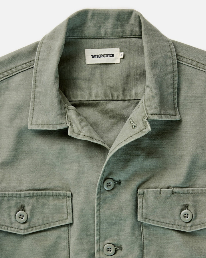 The Surplus Shirt in Field Olive Reverse Sateen