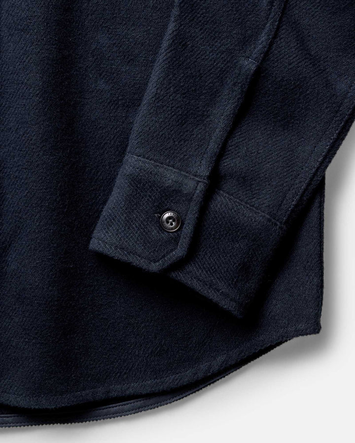 The Maritime Shirt Jacket in Dark Navy Moleskin Twill