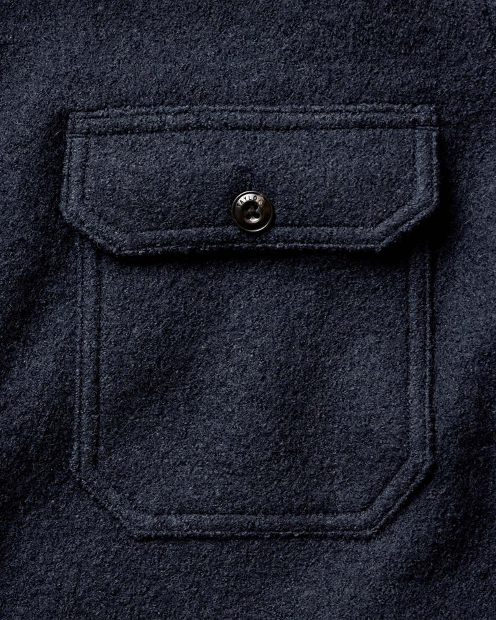 The Connor Overshirt in Dark Navy Boucle