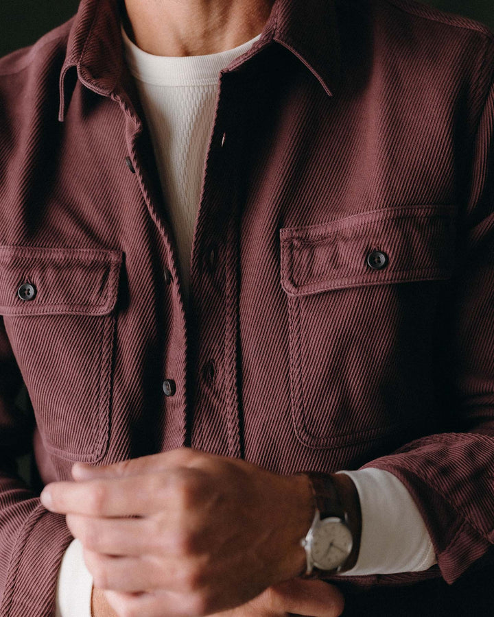 The Ledge Shirt in Dried Cherry Twill