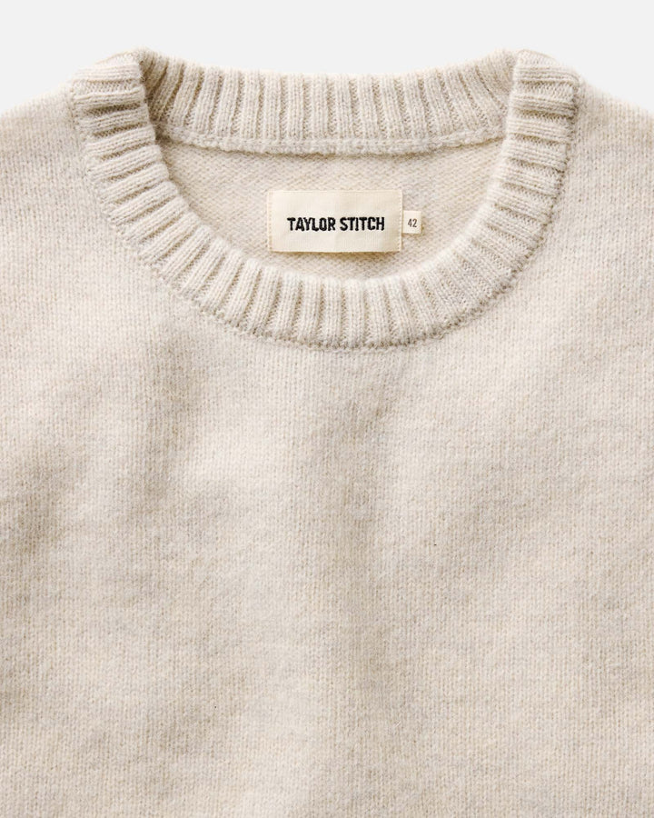 The Eastmoor Sweater in Heather Ivory Wool