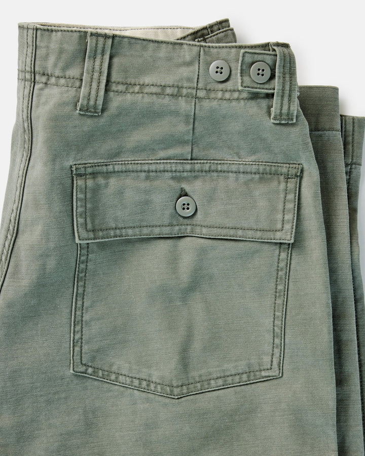 The Surplus Pant in Field Olive Reverse Sateen