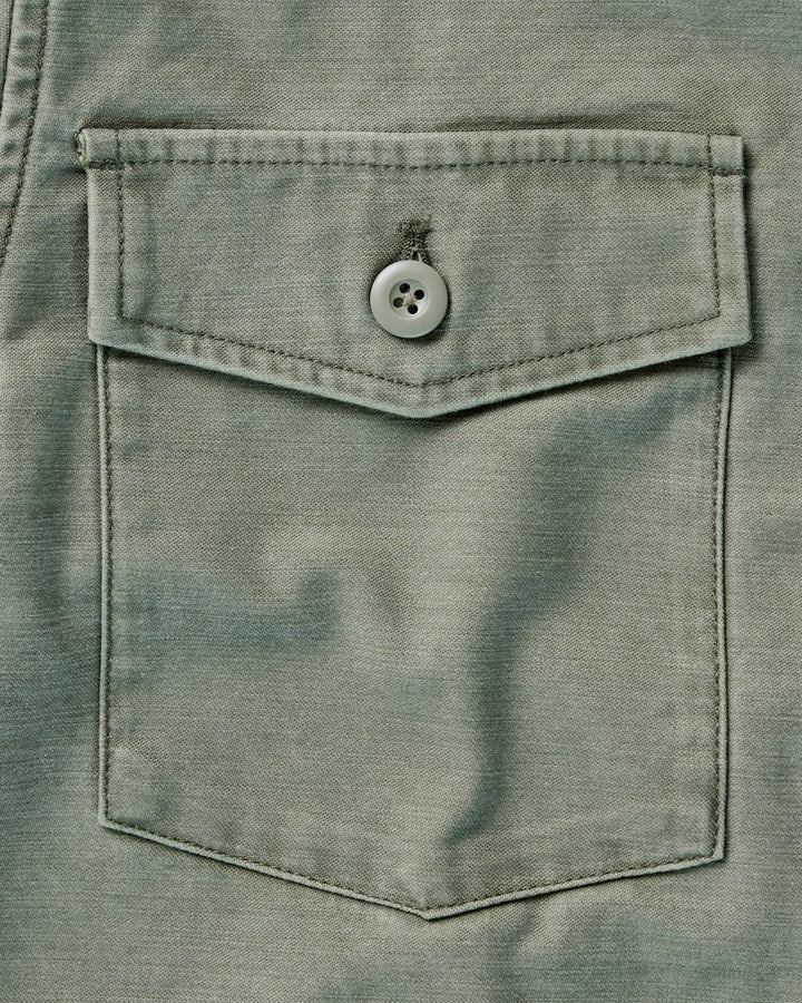 The Surplus Shirt in Field Olive Reverse Sateen