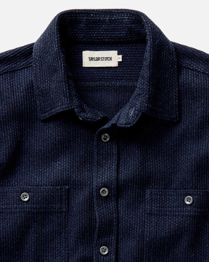 The Utility Shirt in Rinsed Indigo Sashiko