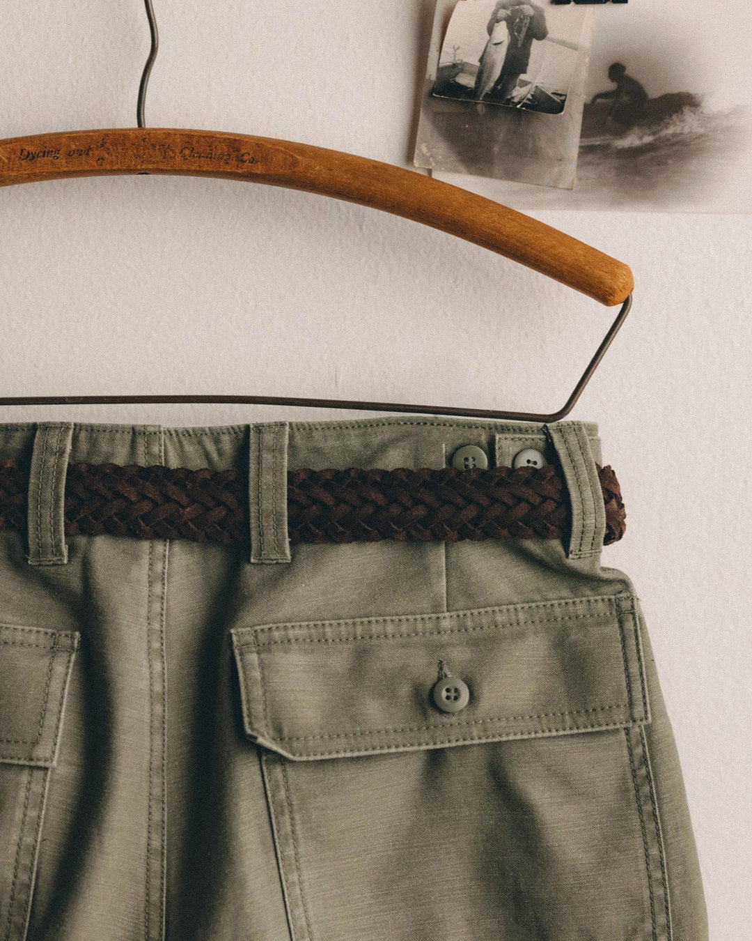 The Surplus Short in Field Olive Reverse Sateen