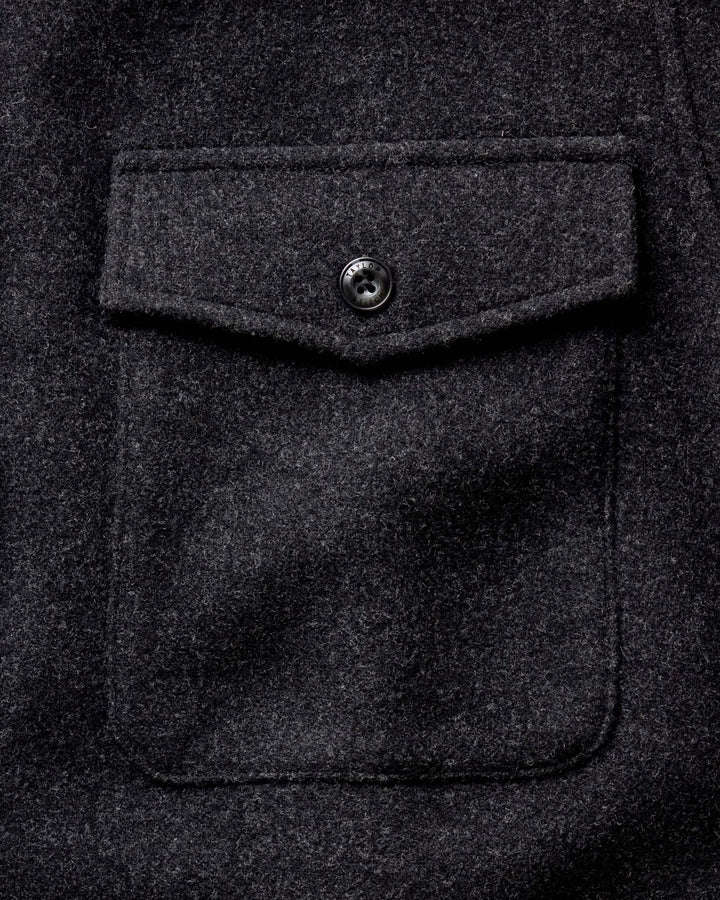 The Maritime Shirt Jacket in Heather Charcoal Wool