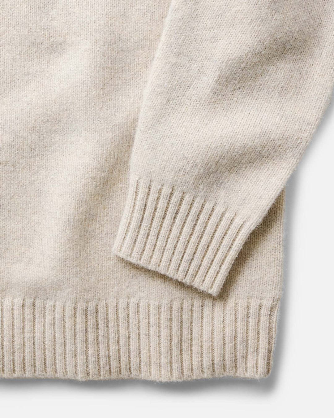 The Eastmoor Sweater in Heather Ivory Wool