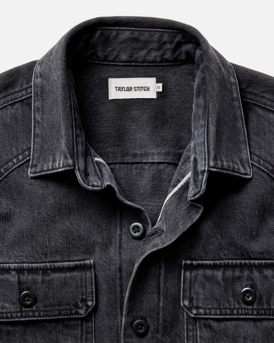 The Shop Shirt in Washed Black Organic Slub Selvedge