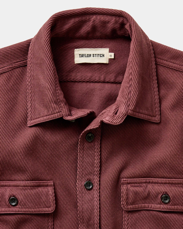 The Ledge Shirt in Dried Cherry Twill