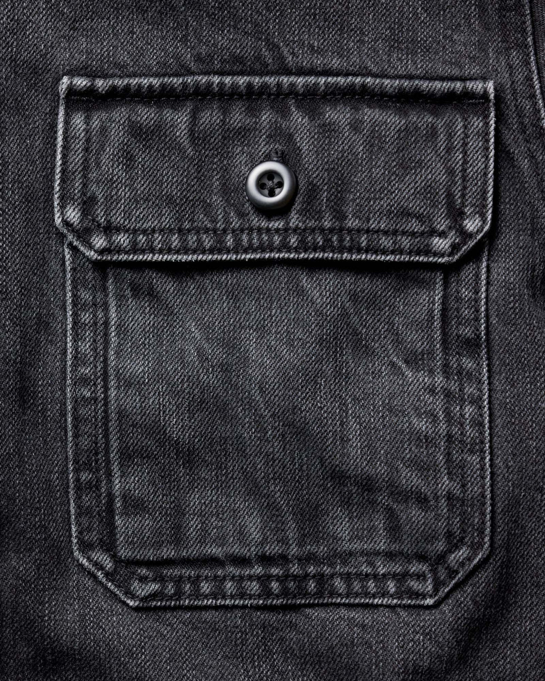 The Shop Shirt in Washed Black Organic Slub Selvedge