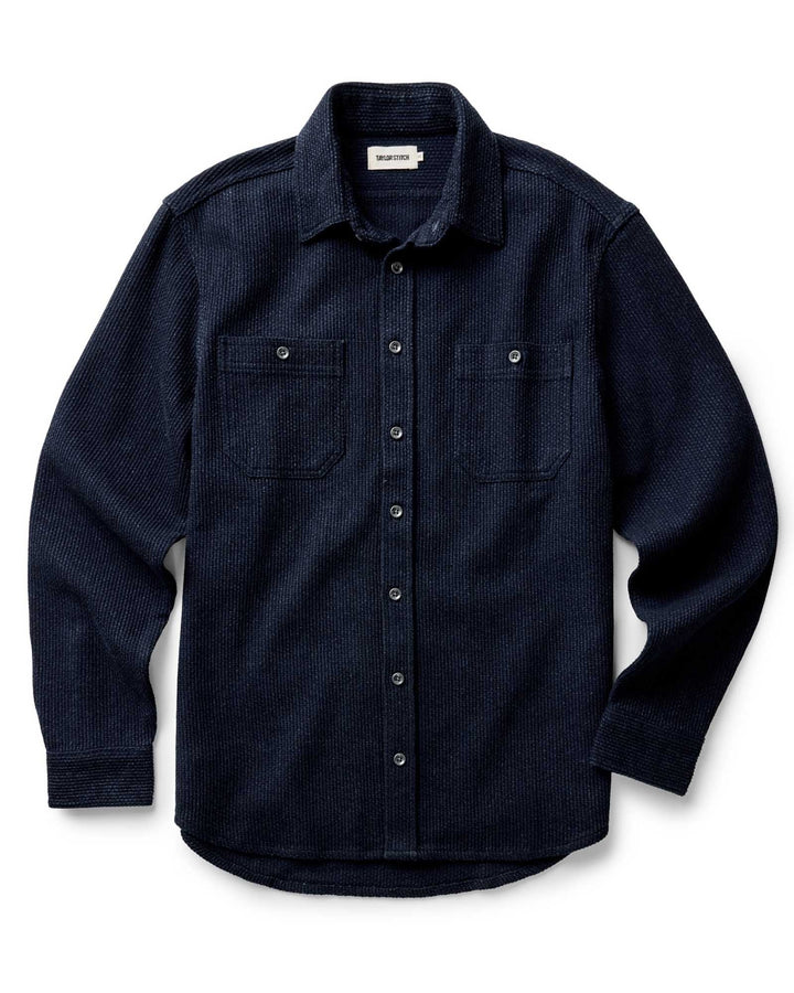 The Utility Shirt in Rinsed Indigo Sashiko
