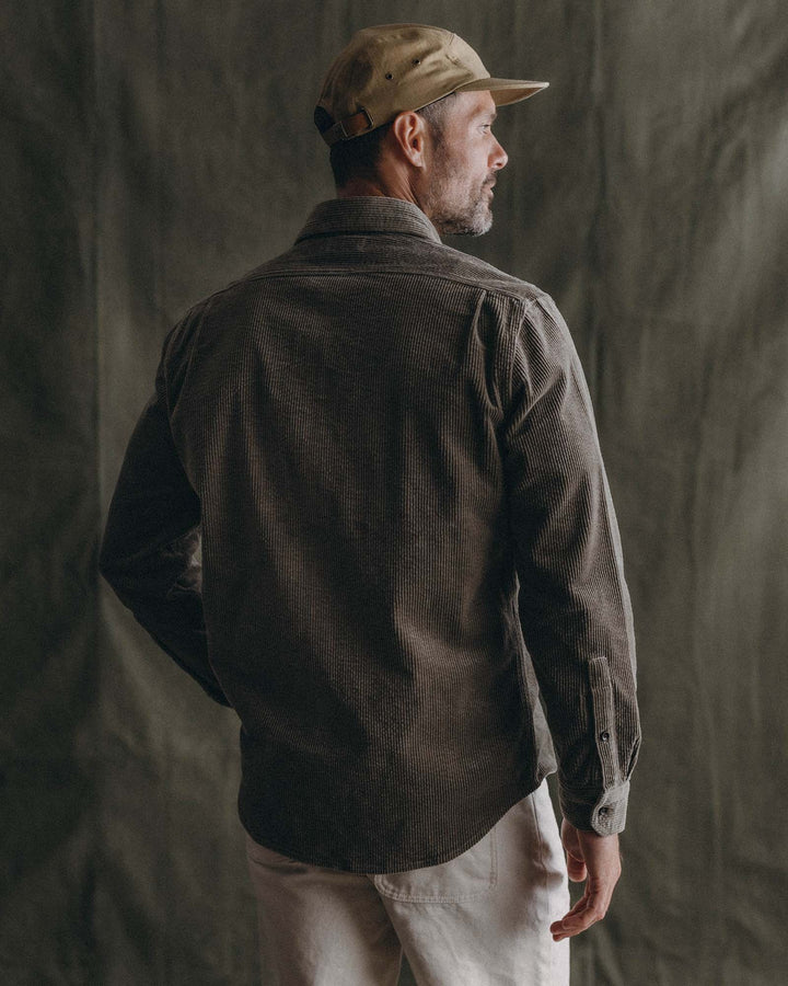 The Utility Shirt in Fatigue Olive Corduroy