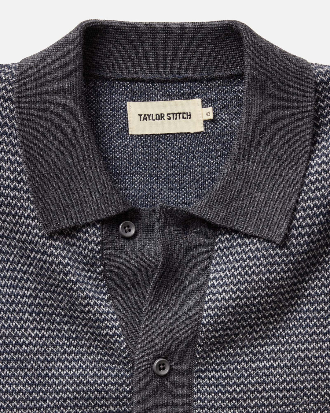The Nichols Polo in Navy Birdseye Merino