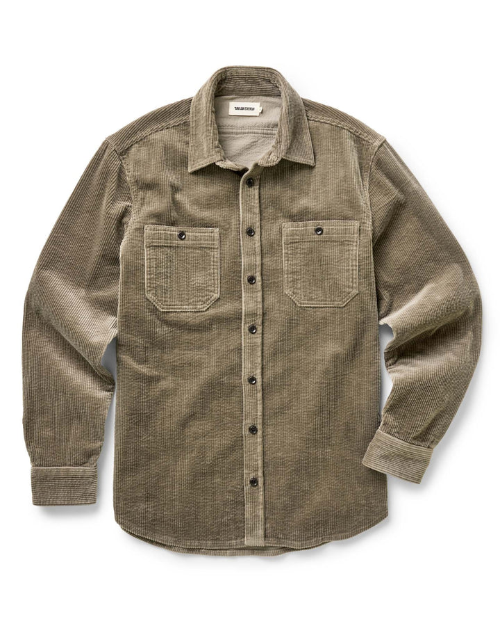 The Utility Shirt in Fatigue Olive Corduroy
