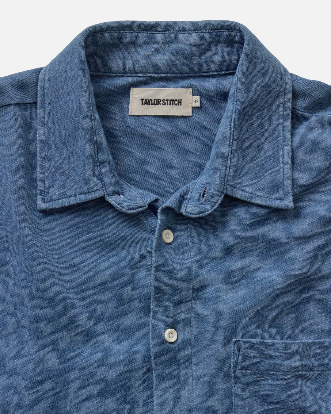 The Short Sleeve California in Washed Indigo Slub