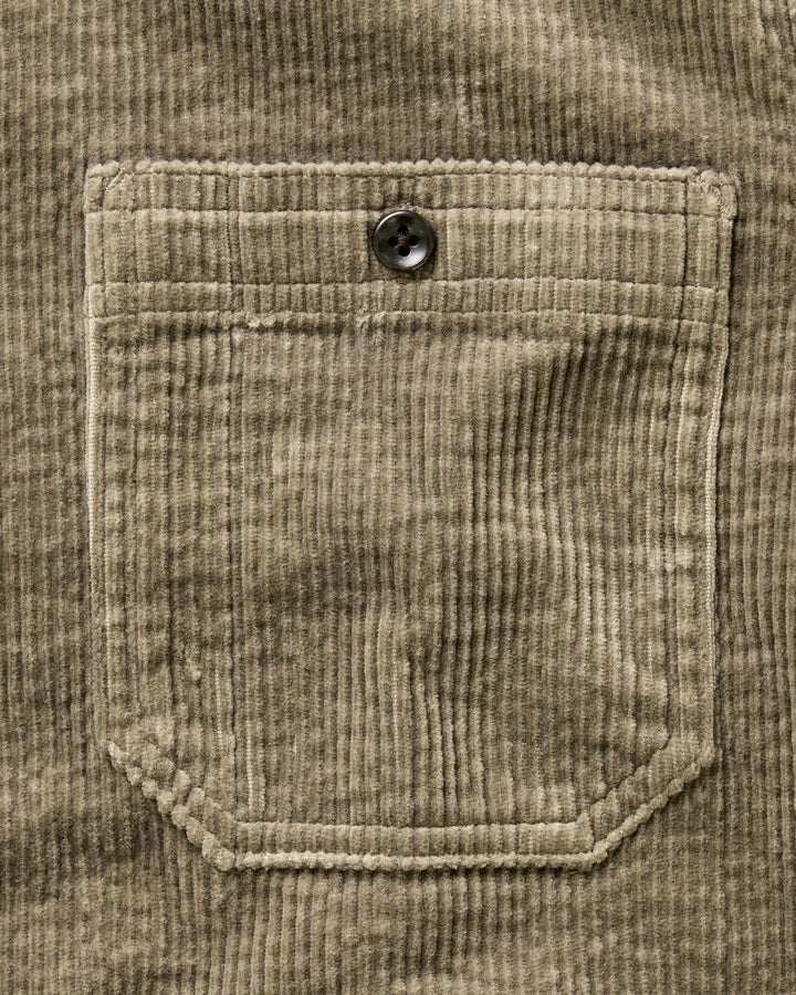 The Utility Shirt in Fatigue Olive Corduroy