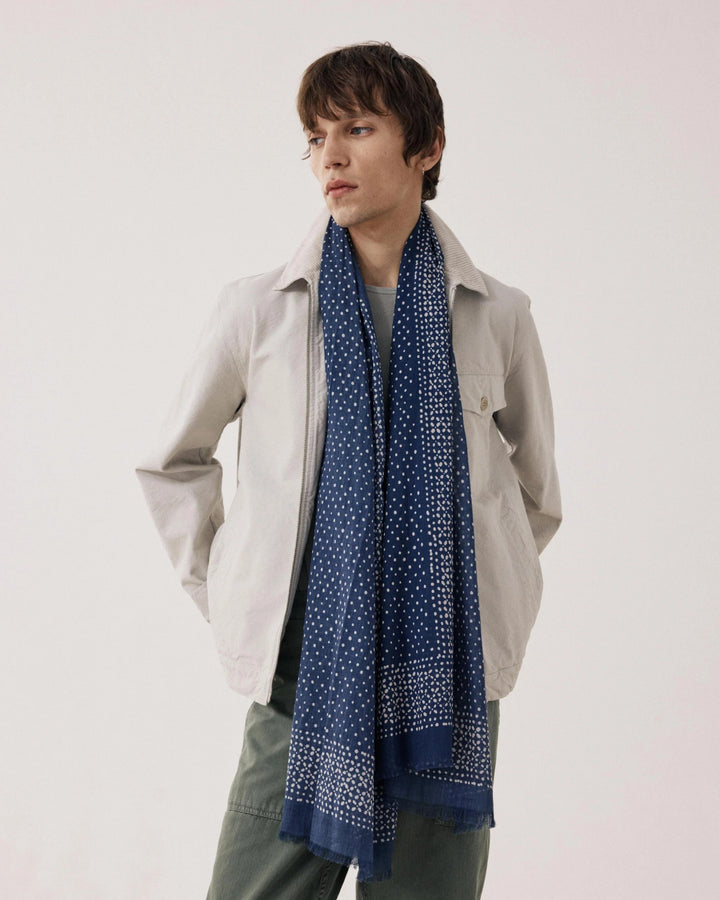 Polka Dot Navy Scarf