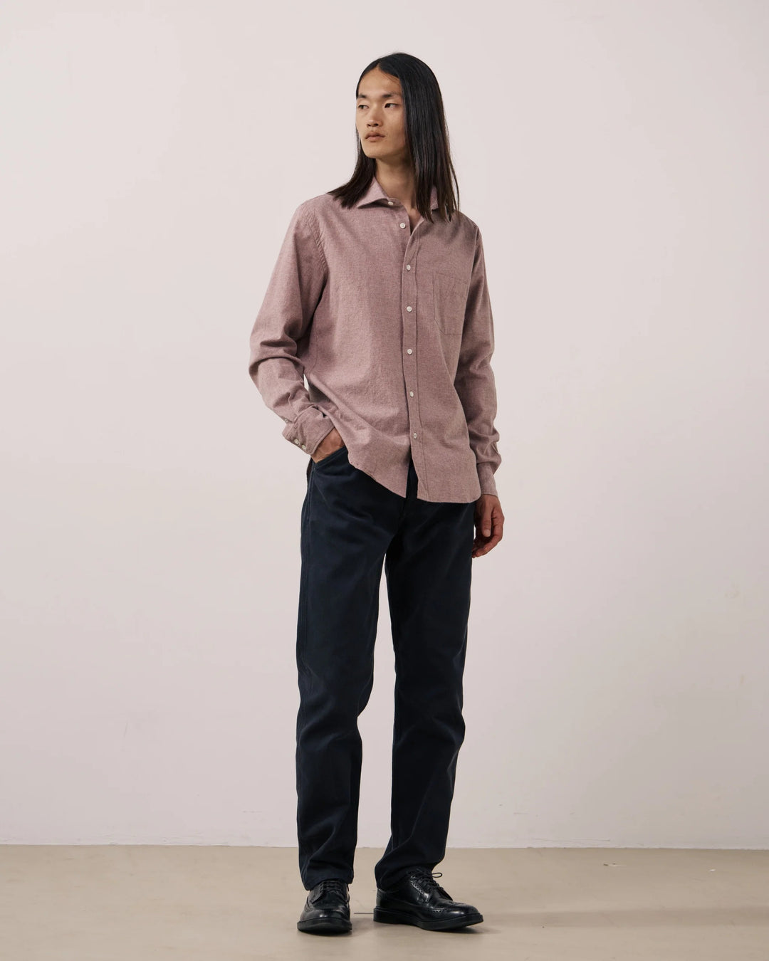 Paul Shirt in Powder Pink Flannel