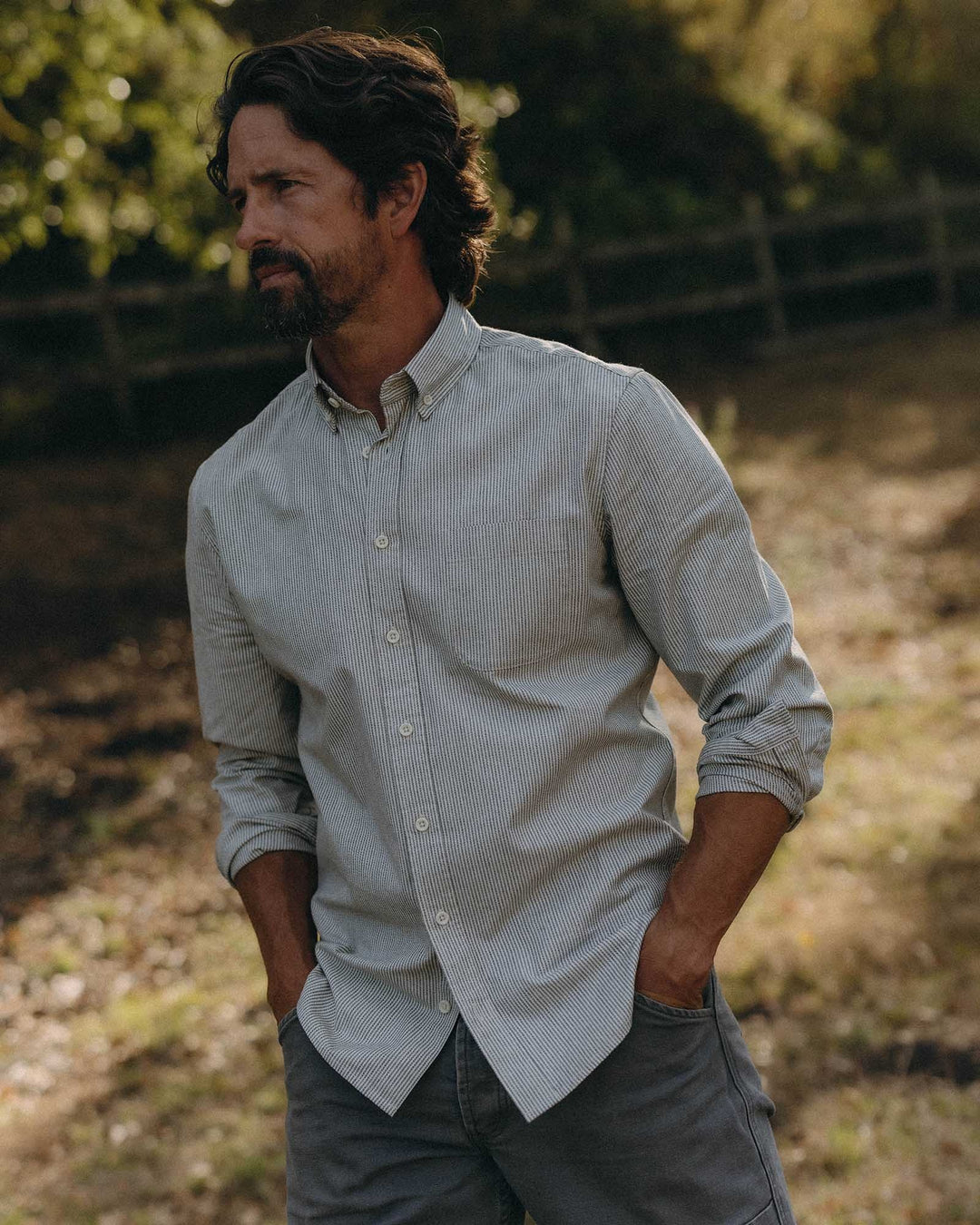 The Jack in Coal Jaspe University Stripe Oxford