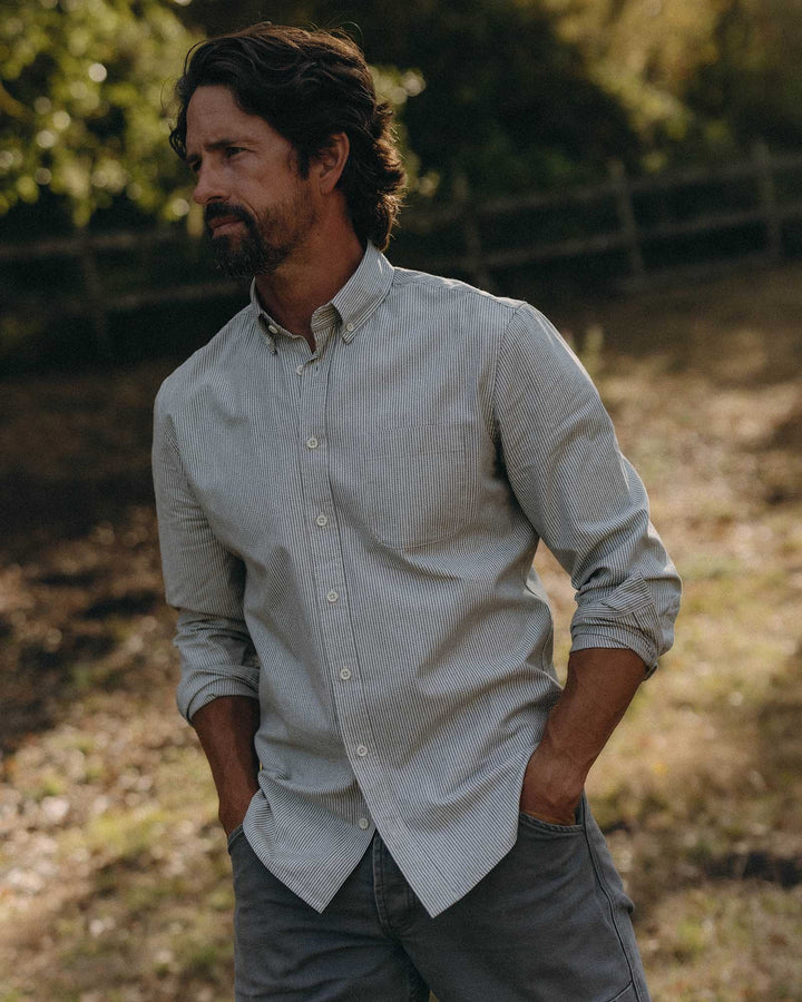 The Jack in Coal Jaspe University Stripe Oxford