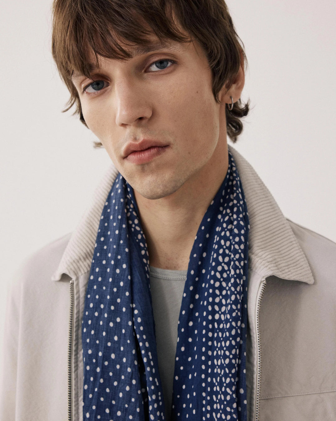 Polka Dot Navy Scarf