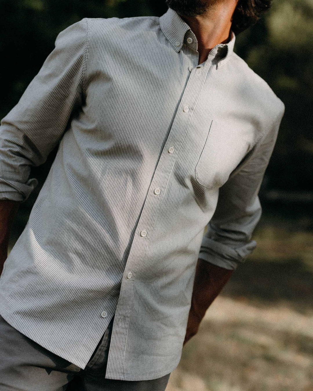 The Jack in Coal Jaspe University Stripe Oxford