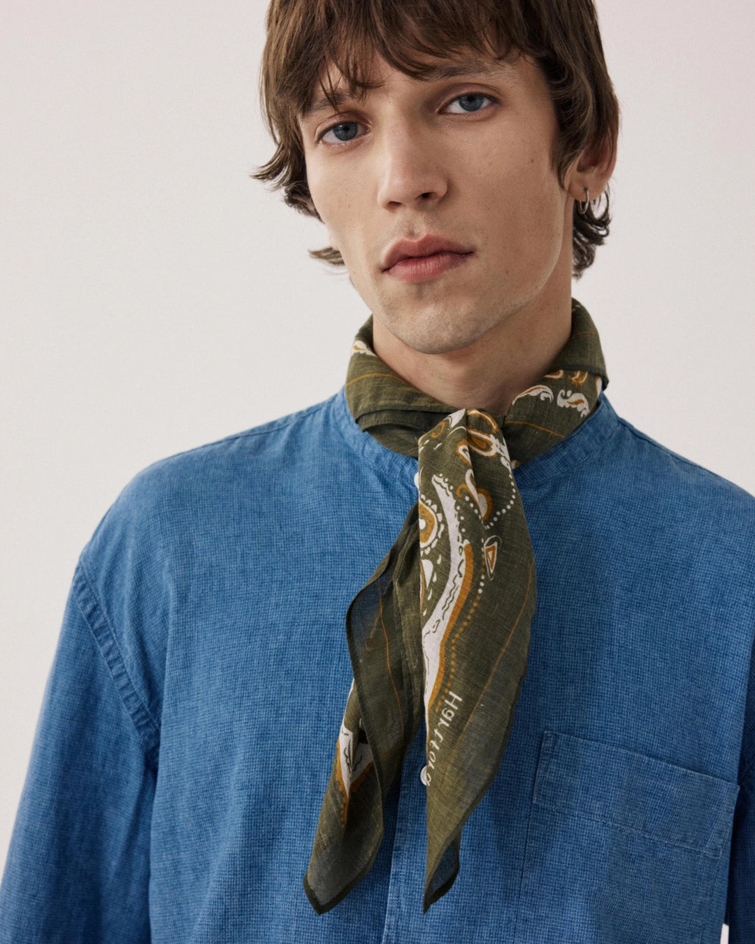 Green Paisley Cotton Bandana